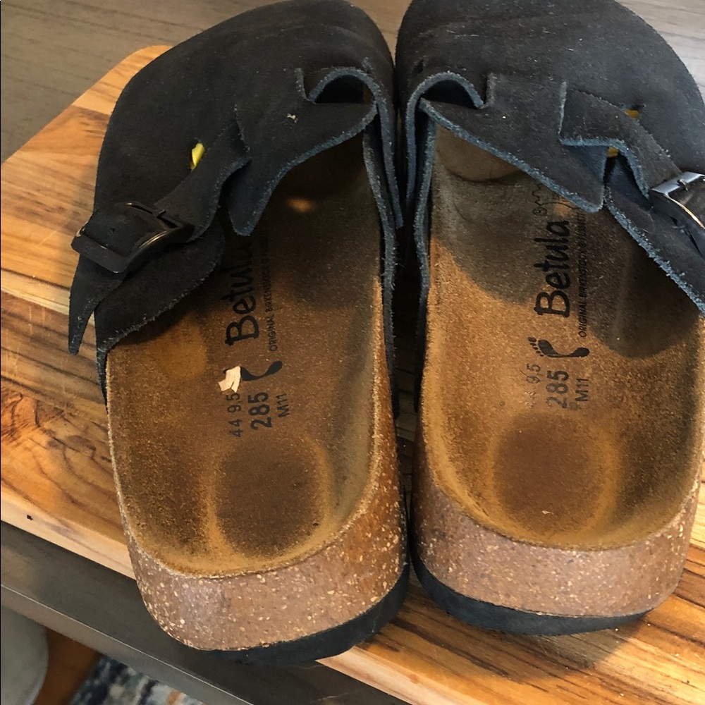 Birkenstock Black Suede Boston Clogs - Picture 5 of 7